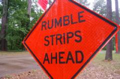 Rumble Strips Ahead Roll-up Sign / Vinyl Pockets